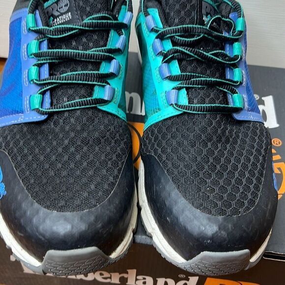 Timberland Pro Flex Radius CT Composite Safety Toe  Work Sneaker Black/Aqua Size - Picture 2 of 7